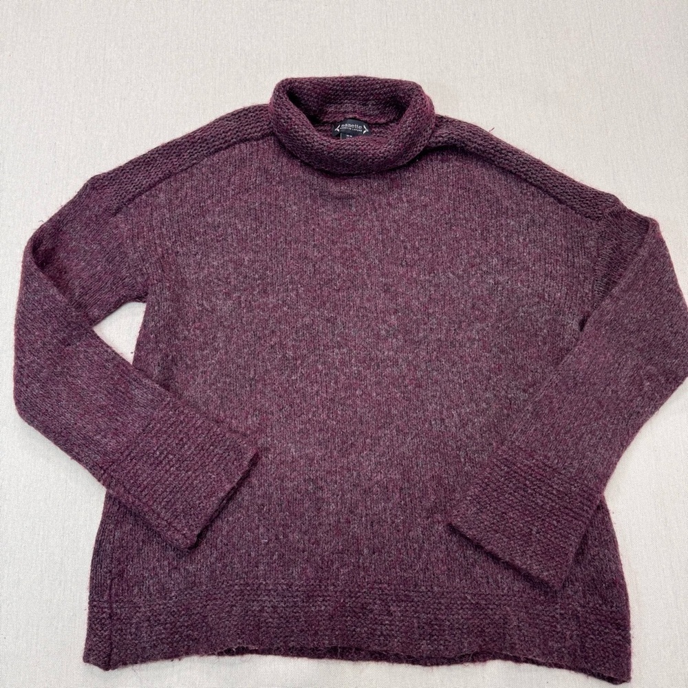 Nanette Lepore Plum Yak Wool Blend Turtleneck Sweater Womens Sz M